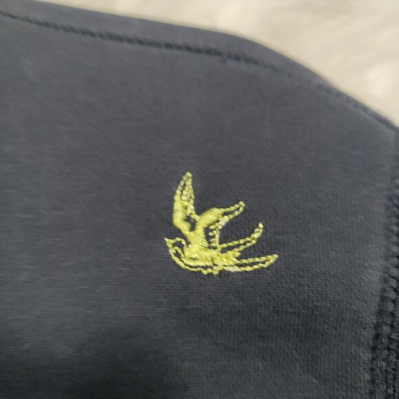 Sabit NYC Black And White Striped Trim Navy Blue Button Front Cardigan Men's XL - Picture 9 of 16